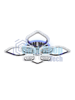 Светильник Ambrella light FA2835/4+4 DCH черный хром 3000K/4200K/6400K 118W 750*750*120 (ПДУ РАДИО 2.4G)