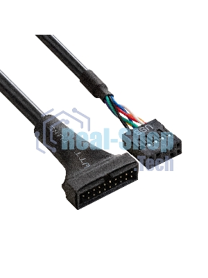 Кабель-переходник USB 2.0-USB 3.0 ExeGate EX-CC-U3U2-0.15 (9pin(F)/19pin(M), 0,15м)