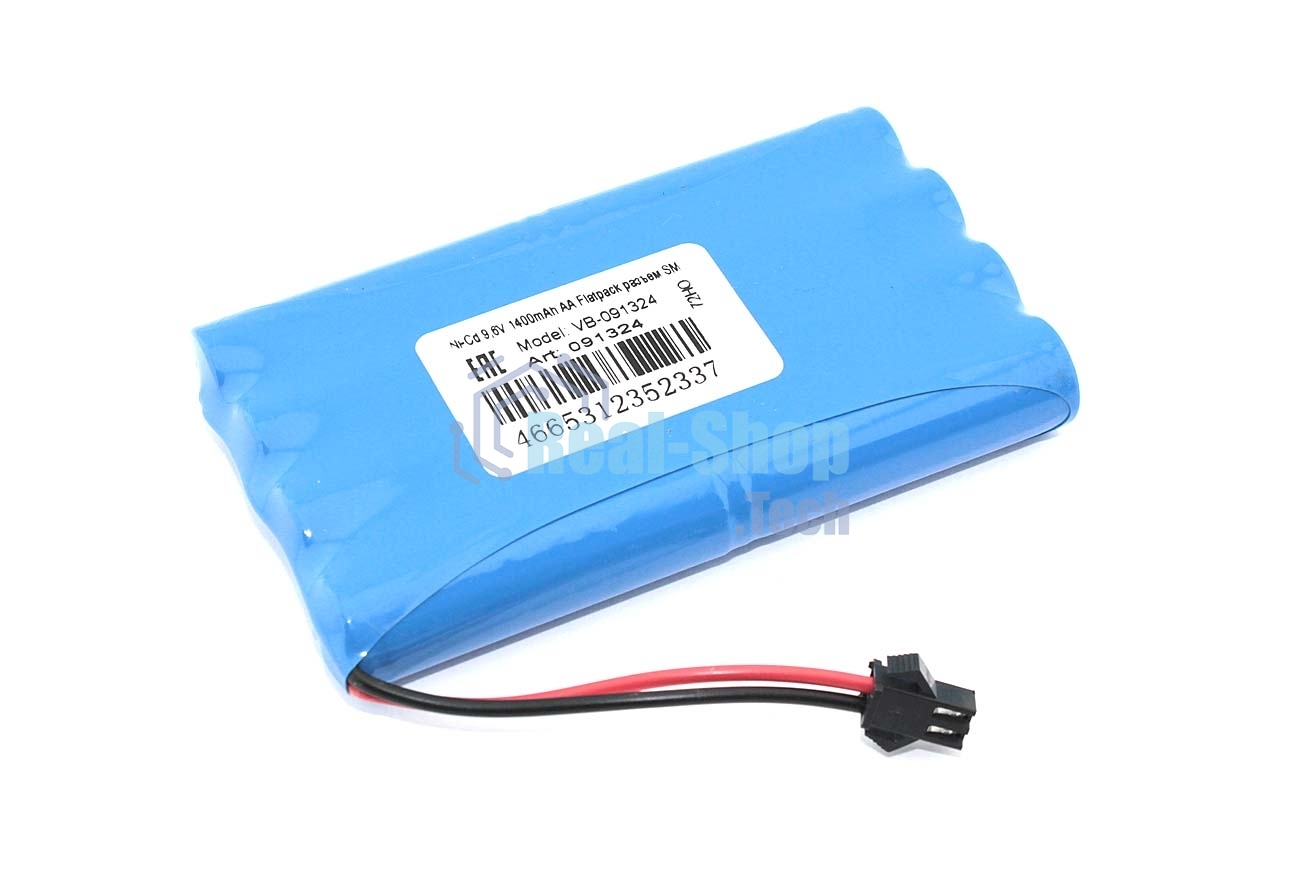 Портативный аккумулятор Ni-Cd 9,6V 1400mAh AA Flatpack разъем SM