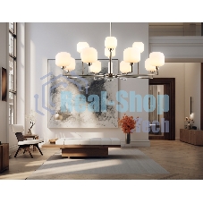 Люстра Ambrella light LH53005/12 SN/FR сатин никель/белый матовый G9*12 max 40W D910*680