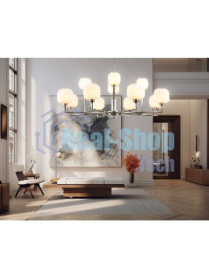 Люстра Ambrella light LH53005/12 SN/FR сатин никель/белый матовый G9*12 max 40W D910*680