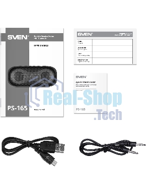 Портативная акустика SVEN PS-165, черный (16 Вт, Waterproof (IPx6), TWS, Bluetooth, microSD, 3000мА*ч)