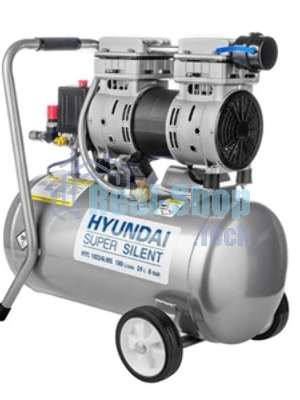 Компрессор поршневой Hyundai HYC 18224LMS безмасляный 180л/мин 24л 1000Вт серебристый