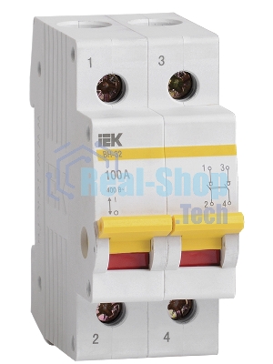 Выключатель нагрузки IEK MNV10-2-100 (мини-рубильник) ВН-32 2Р 100А IEK