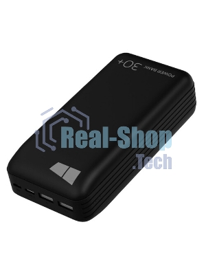 Портативный аккумулятор More choice (4620202550576) PB22-30 с кабелем 2USB 2.1A - 30000mAh черный