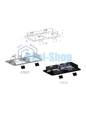 Корпус светильника C7906 SBK черный песок 180*90*H32mm MR16 GU5.3