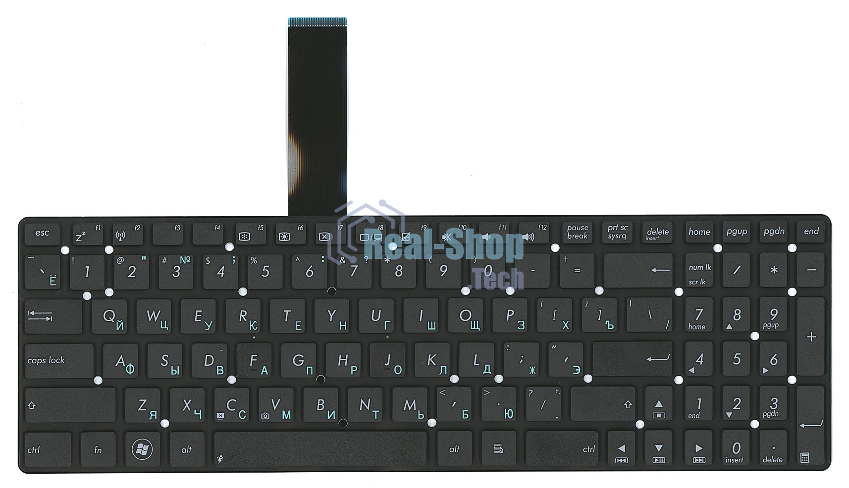 Клавиатура для ноутбука Asus K55 черная без рамки