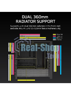 Корпус Corsair Frame 4000D RS ARGB Black, Midi-Tower, чёрный, 3 x 120 мм