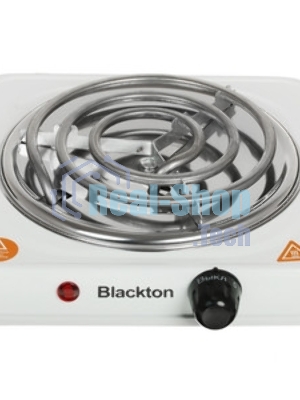 Плита настольная электрическая Blackton Bt HP101W белый, 1 кВт, ТЭН, конфорки - 1, нержавеющая сталь, поворотные переключатели