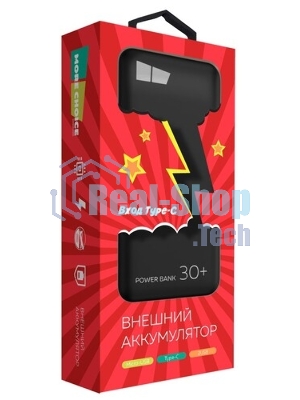 Портативный аккумулятор More choice (4620202550576) PB22-30 с кабелем 2USB 2.1A - 30000mAh черный