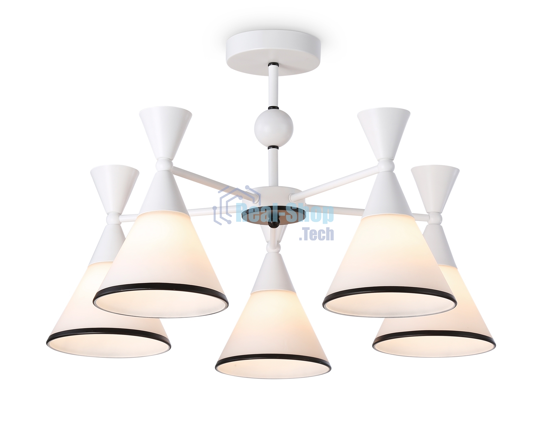 Светильник Ambrella light TR3165/5 WH/BK белый/черный E27/5 max 60W D580*380