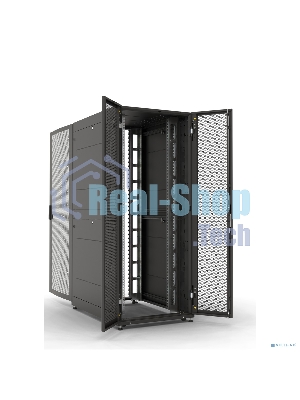 Шкаф серверный ПРОФ напольный 42U (800x1000) дверь перфор. 2 шт., черный, в сборе (ШТК-СП-42.8.10-44АА-9005)