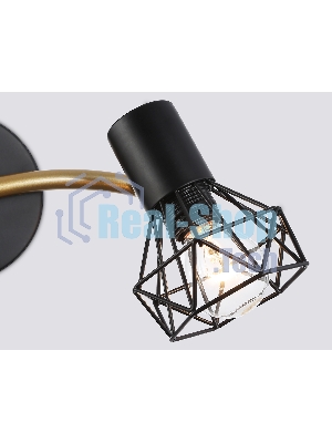 Светильник Ambrella light TR8656/2 BK/GD черный/золото E14/2 max 60W 330*100*185