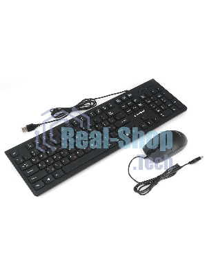 Комплект клавиатура+мышь Gembird KBS-9050 проводной, USB, 1000 DPI, чёрный
