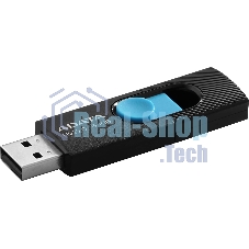 Флешка USB ADATA UV220 (AUV220-64G-RBKBL), 64Gb, USB 2.0, R/W 15/5, черный/голубой