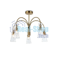 Люстра Ambrella light LH55701/5 BS/CL латунь/прозрачный E14*5 max 40W D600*440