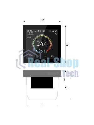 Умный сенсорный терморегулятор с LCD дисплеем (черный) W1851108