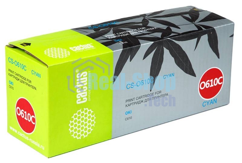 Картридж лазерный Cactus CS-O610C голубой (6000 стр.) для Oki C610 series