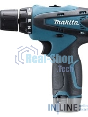 Дрель-шуруповерт Makita DF330DWE, 10,8 В, 1,3 Ач, 24 Нм, щеточный