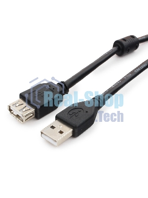 Кабель Cablexpert USB2.0 Pro CCF2-USB2-AMAF-6, AM/AF, 1.8м, экран, 2феррит.кольца, черный, пакет