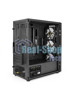 Компьютерный корпус Miditower ExeGate EVO-9202-NPX500 (ATX, БП 500NPX с вент. 12 см, с окном, 1*USB+1*USB 3.0, аудио, 3 вент. 12см с RGb подсветкой)