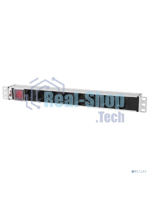 Блок розеток Rem-10 с выкл., 8 Sсhuko, 10 A, алюм., 19
