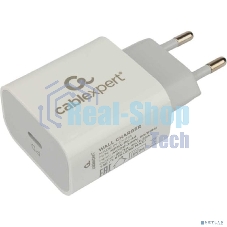 Сетевое зарядное устройство Cablexpert 20Вт, 3А, QC3.0/PD, 1xType-C, белый, пакет