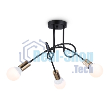 Светильник Ambrella light TR80415/3 BK/GD черный/золото E27/3 max 60W D670*370