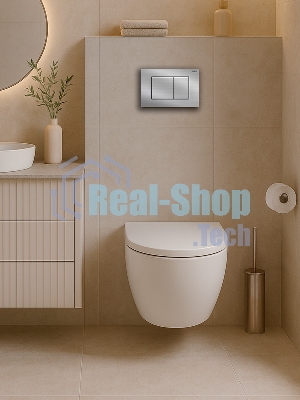 Инсталляция с унитазом комплект BAU PRO 6 в 1: унитаз подвесной безободковый торнадо Bau Hotel 53х36, быстросъемное сиденье микролифт, кнопка смыва BAU Stil антивандальная для системы двойного слива,сатин