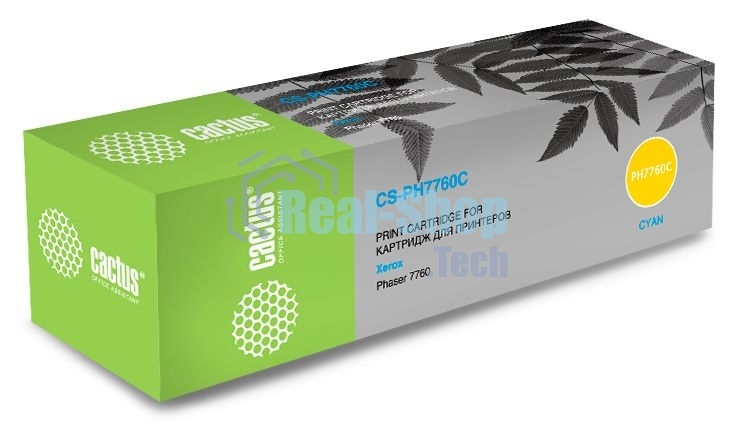 Картридж лазерный Cactus CS-PH7760C (106R01160) голубой (25000 стр.) для Xerox Phaser 7760/7760dn/7760dx/7760dxf