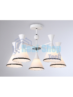 Светильник Ambrella light TR3165/5 WH/BK белый/черный E27/5 max 60W D580*380