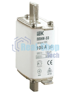 Вставка плавкая ППНИ-33 100А габарит 00С ИЭК DPP11-100