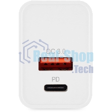 Сетевое зарядное устройство Digma DGW2D 20W 3A+1A (PD+QC) USB-C/USB-A универсальное белый