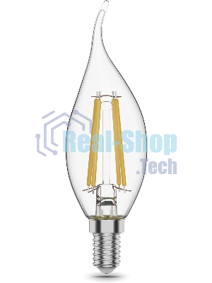 Лампа светодиодная филаментная Gauss Filament 11Вт цок.: E14 свеча 220B св. свеч. бел. теп. CF35 (упак.: 10 шт)