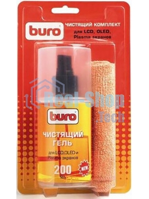 Чистящий набор (салфетки + гель) Buro BU-Glcd (салфетка и гель) для экранов ЖК мониторов блистер 200 мл