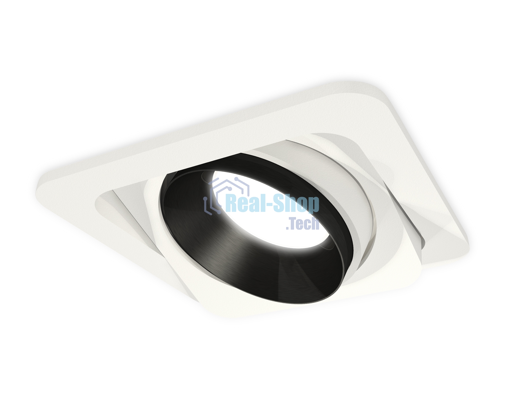 Комплект встраиваемого поворотного светильника Ambrella light XC7658021 SWH/PBK белый песок/черный полированный MR16 GU5.3 (C7658, N7031)