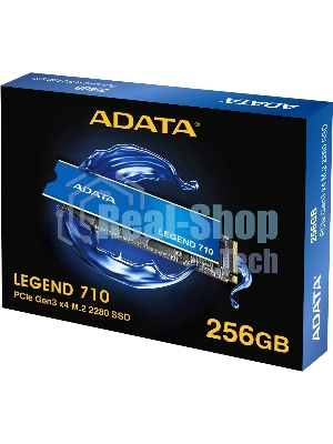 Накопитель SSD ADATA LEGEND 710, 256Gb, PCIe 3.0 x4, M.2 2280, NVMe, R/W 2100/1000, с радиатором