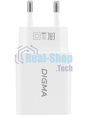 Сетевое зарядное устройство Digma DGW2D 20W 3A+1A (PD+QC) USB-C/USB-A универсальное белый