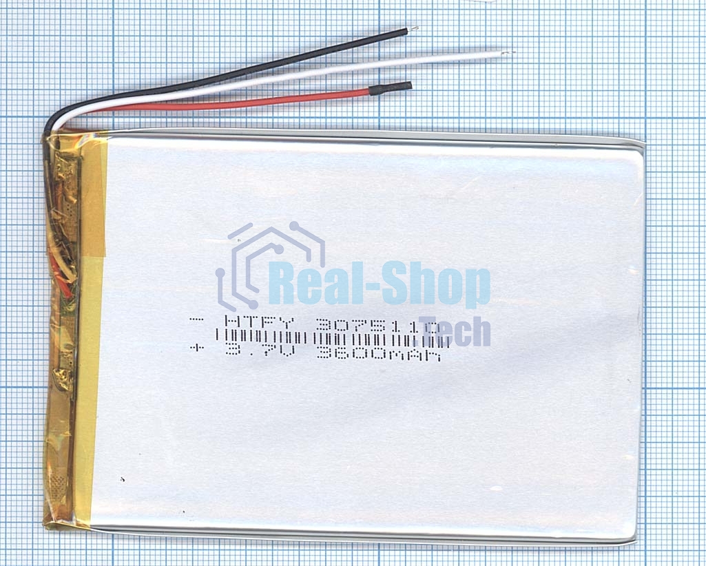 Аккумулятор Li-Pol (батарея) 3x75x110мм 3pin 3.7V/3600mAh