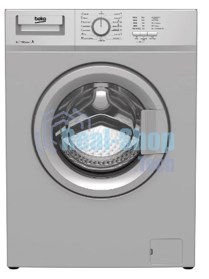 Стиральная машина Beko WRE 65P1 BSS серебристый, загрузка фронтальная 6 кг, 1000 об/мин., класс: А