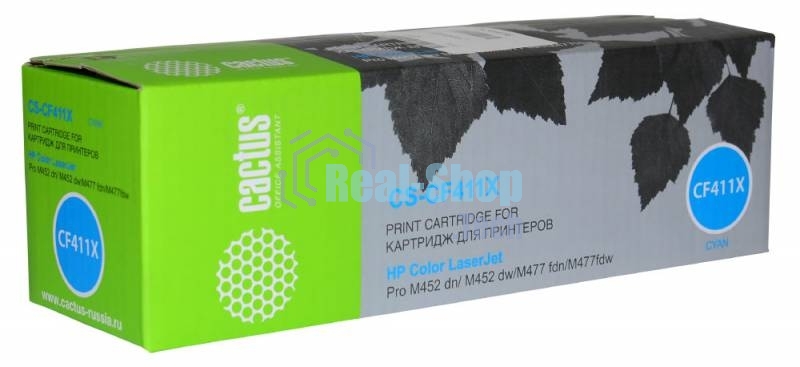 Картридж лазерный Cactus CS-CF411X голубой (5000 стр.) для HP HP CLJ Pro M452dn/M452dw/M477fdn/M477fdw