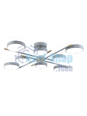 Люстра светодиодная на штанге Ambrella light FL516339/8 GR/CP серый/медь 120W 3000-6000K D850*170 (без ПДУ)