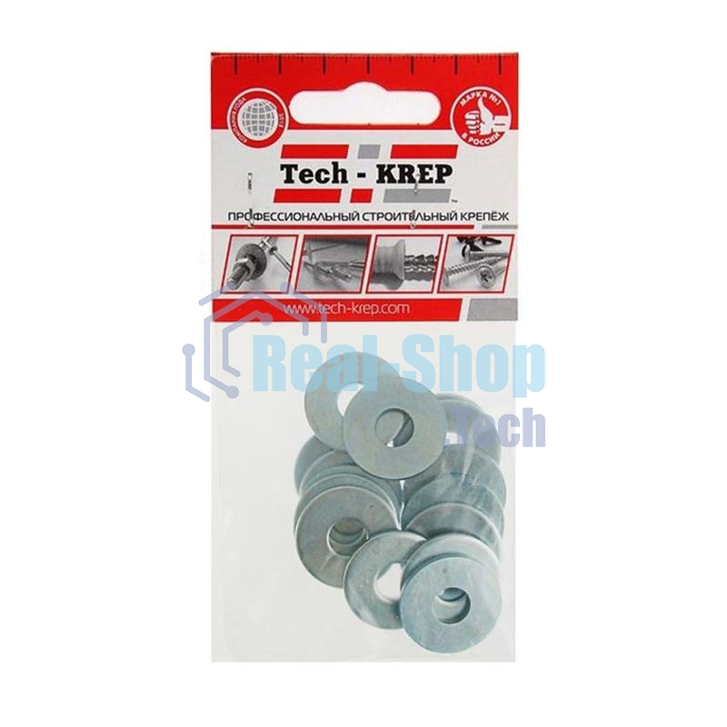Шайба кузовная M8 цинк. DIN 9021 (уп.15шт) пакет Tech-Krep 103038
