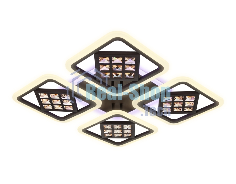 Светильник Ambrella light FA287/4 CF/TI кофе/янтарь 116W 750*750*80 (ПДУ РАДИО 2.4G)