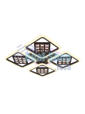 Светильник Ambrella light FA287/4 CF/TI кофе/янтарь 116W 750*750*80 (ПДУ РАДИО 2.4G)