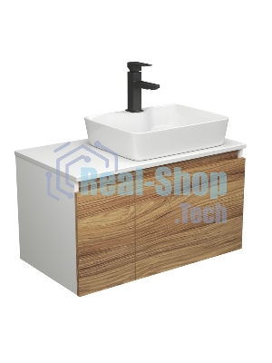 Комплект для ванной, 3 предмета (тумба Bau Dream Blackwood 80 + раковина BAU Cerama 48х37, с отверстием под смеситель, белая, смеситель Hotel Black)