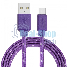 Кабель Crown USB - USB Type-C CMCU-3052C violet
