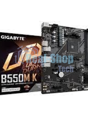 Материнская плата Gigabyte B550M K, AM4, AMD B550, 4xDDR4, 4xSATA, 2xM.2, 1xPCIe 4.0 x16, 1xPCIe x1, 1xHDMI, 1xDP, 1x 1Gb LAN, 4xUSB-A 3.2 Gen 1, 4xUSB-A 2.0, 3x3.5 мм, 7.1, mATX