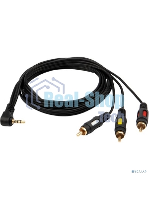 Шнур Rexant Стерео 3,5 мм 4C - 3 RCA 1,5 мeтра (GOLD)