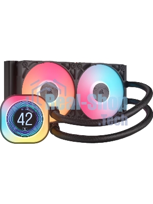 Система жидкостного охлаждения Corsair iCUE LINK TITAN 240 RX LCD (240мм, черный, RGb/ Fans: 2x120мм, 73.5CFM, 36dBA, 2100RPM/ S: 1851, 1700, AM5, AM4)
